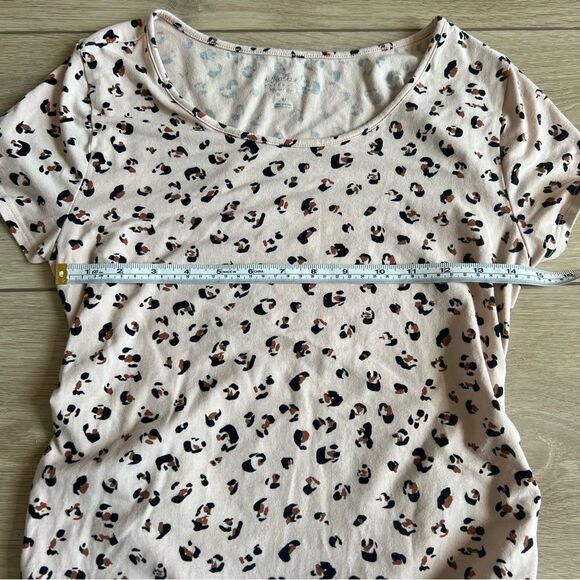 Isabel Maternity Cheetah Leopard Print Ruched Midi T-Shirt Dress Medium - Picture 10 of 12